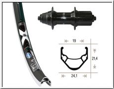 H-Rad 28x1.75 T3000 8-f sz.SSP 36L Rigida X-Star19 schw/silb.Niro-Spei.(sz)