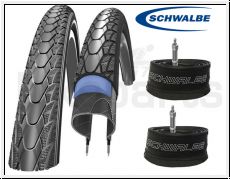 Schwalbe Set + 2 x Marathon Plus 40-622 Reifen & 2 + Schwalbe DV 17 Schluche