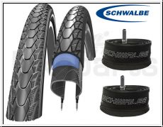 Schwalbe Set + 2 x Marathon Plus 37-622 Reifen & 2 + Schwalbe AV 17 Schluche