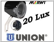 Union LED-Scheinwerfer UN-4255 20 LUX mit Schalter fr Naben-Dynamo