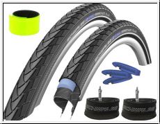 Schwalbe Set 2 = 2x Marathon Plus 37-622 2x DV 17 Schluche + 1x Reifenheber-Set