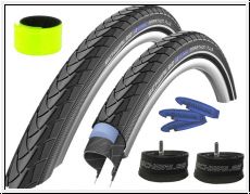 Schwalbe Set 7 = 2x Marathon Plus 40-622 2x AV 17 Schluche + 1x Reifenheber-Set