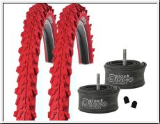 2er Set Kenda 24'' K-829 MTB Drahtreifen ROT + 2 BDCP Schluche AV