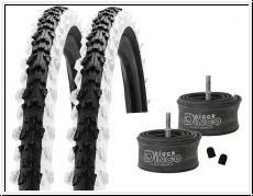 2er Set Kenda 20'' K-829 MTB Drahtreifen schwarz/wei + 2 BDCP Schluche AV