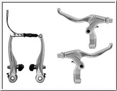 Promax Alu V-brake Bremshebel Set VR und HR silber