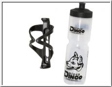 BDCP Set 1x Black Dingo Trinkflasche Transparent & Flaschenhalter Stand Aero