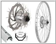 V-Rad MTB DH3D32 inkl.Bremsscheibe 180mm Nabendynamo 36L. Silber 26''