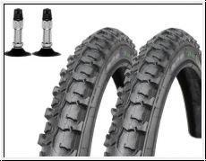 BDCP 2er Set LittleAggro MTB 24 schwarz 24 x 1.95, 50-507 + 2x DV Schlauch