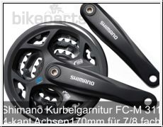 Shimano KRG FC-M 311 schwarz 42/32/22 4-kant, mit  KSS 170mm