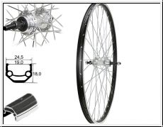 Brwinkels 28' H-Rad CUT 19 schwarz o.. ECO Alu Schr-ZK MU silber Sp.Zink si