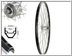 Brwinkels 28'' V-Rad CUT 19 schwarz 19-622 BDCP ND SNSP silber Niro Speichen