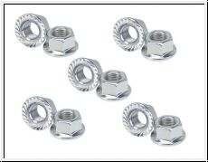 10 Stck Fix-Nippel Flanschmutter M10x1 SW15x10mm Sperrverzahnung verzinkt