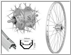 Brwinkels 26 V-Rad CUT19 silber 36L m. BDCP ND 3/1 6-L. GW silb. Niro Sp. sil.