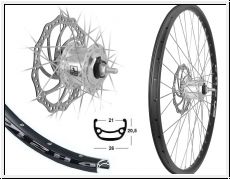 V-Rad 26'' DH21 sz. ND BDCP 3/1 6-Loch GW si. Sp. si. inkl. Bremsscheibe 160mm