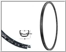 Felge 27,5'' BDCP DH21 schwarz 36Lo.m.. Disk 21-584 VL8,5