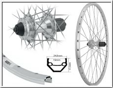 Aggro-X 28'' H-Rad CU19 silber m..36L. 6-L. Disc Nabe SNSP silber Sp. Niro sil.