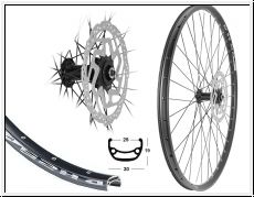 V-Rad 28'' DH25 Disc MT818 CL. SSP sz. Sp. sz. inkl. Shimano Bremsscheibe 180mm