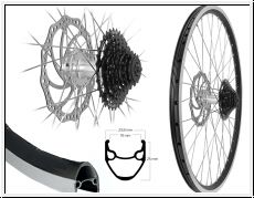 Aggro-X 26'' H-Rad DFV sz. 8-11f Nabe si inkl. 8f. Kassette + 180mm Bremsscheibe