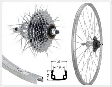 Aggro-X H-Rad 28 BA19 silber o. 19-662 mit 9-Fach Schraubkranz Achsmutter