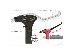 Alhonga Bremshebel links linear gezogen V-Brake-&  Drehgriffschaltung