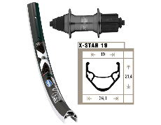 Shi/Rigida H-Rad 26 X 1.75 RM 60 8-fach SNSP X-Star 19 schwarz, sz. Nirospeichen