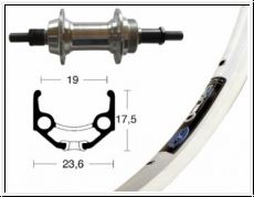 H-Rad 28x1.75Schr.ZKR 6/7f.silb. 36L Rigida Zac 19 silber Niro-Speiche