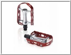 XLC MTB-Pedal Ultralight V PD-M15 Alu, silber/rot, ohne Reflektor