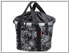 KLICKfix City-Tasche Bikebasket Reisenthel, fleur schwarz, 35x28x26cm