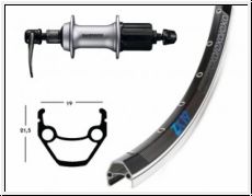 H-Rad 26x1.75 Acera T3000 Kass.8-f.SSP Exal ZX 19 36L. schw./silb.Niro-Spei.