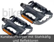 Black Dingo MTB-Pedal Stahlkfig Cr-Mo Achse, Kunststoffkrper, Stahlkfig