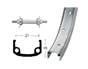 V-Rad 12 1/2 203-19 Alu 16L. si. Nabe Stahl, Speichen Zink